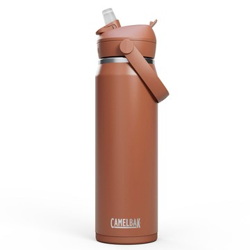【墾趣】CAMELBAK 750ml Flip Straw不鏽鋼多水吸管保溫瓶(保冰) 山脊紅