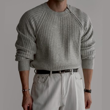 正韓廓形厚實獨特肩切斜拉鍊圓領針織衫 6色 YUPPIE 預購商品 1223