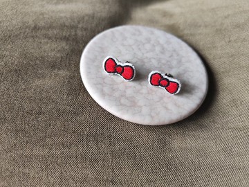 手工刺繡 | bowknot蝴蝶結耳釘
