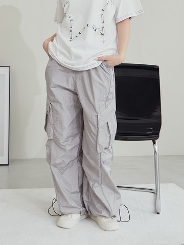 寬版大口袋設計舒適工裝寬褲