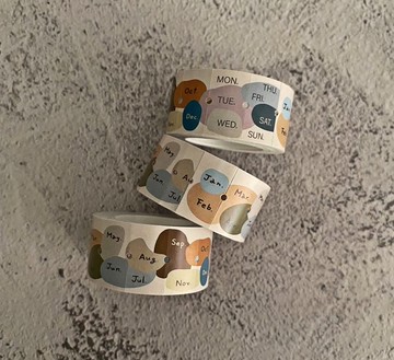 日付標籤貼紙(8格)