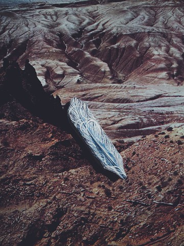 木刻手繪墜飾 - 羽毛