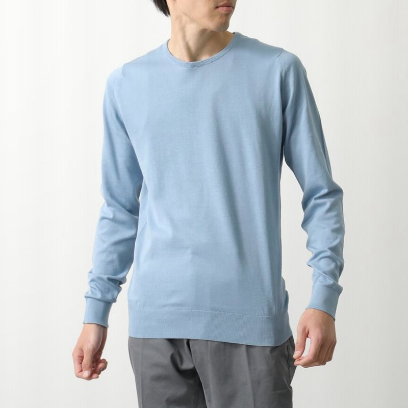 JOHN SMEDLEY ニット・セーター グレーx青(総柄) 4119425E0053 shop様専用【JOHN SMEDLEY】【GOOD ENOUGH別注】セーター - メルカリ