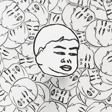 黑白小貼紙 | 肥波 | 兩張