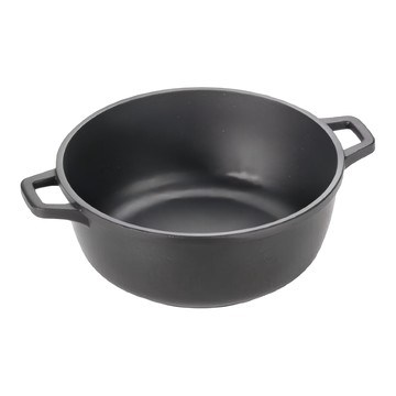 Antik Ars 不沾鑄鋁雙耳淺燉鍋 義大利製  24cm  黑色  1個