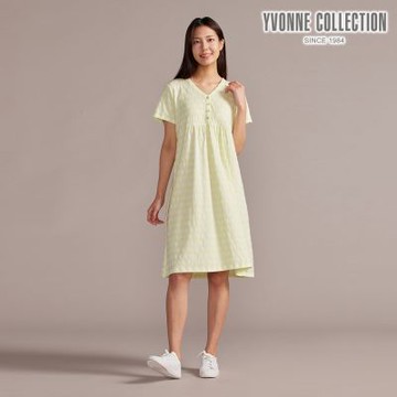 YVONNE 以旺傢飾 網路限定 |  圓點V領短袖洋裝