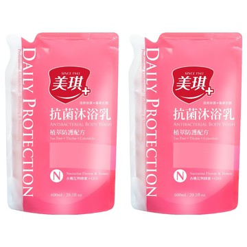美琪抗菌沐浴乳補充包，植萃防護配方，含茶樹百里香金盞花，600ml  2包