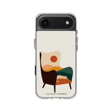 iPhone Air Clear Case（相機按鈕） 透明 - ilovedoodle (Lim Heng Swee) - Cat Landscape - Chair 貓咪椅子