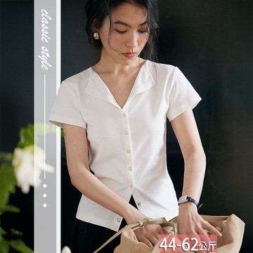 翻領純色金屬暗釦正肩開衫 M-XL【395402X】【現+預】☆流行前線☆