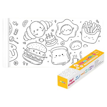 SUPERDOTS 愛北鼻 塗鴉畫卷 300cm 美食派對 兒童塗鴉繪畫