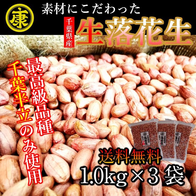 令和5年産 生落花生 むき実 3kg 高級品種 千葉半立のみ使用  千葉県産