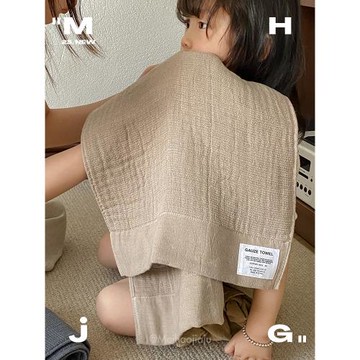 MY 日系ins風紗布浴巾兒童純棉吸水毛巾大人嬰兒洗澡蓋毯包被巾夏