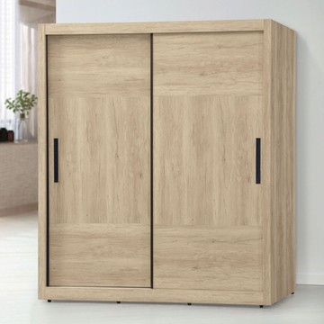 文創集 爾晴6.1尺推門內三抽衣櫃(二色可選)-182x62x199cm免組