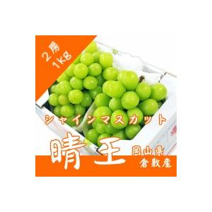 シャインマスカット「晴王」岡山県産 1〜2房 約1kg 9月上旬〜出荷 順次出荷致します。数量限定