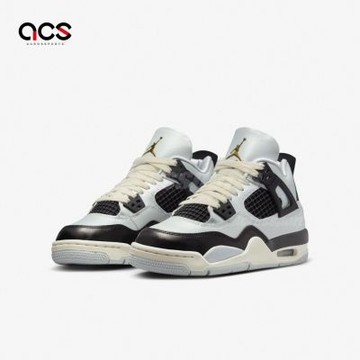 Nike 休閒鞋 Air Jordan 4 Retro GS 大童 女鞋 Pure Platinum 銀 黑 FZ8585-070