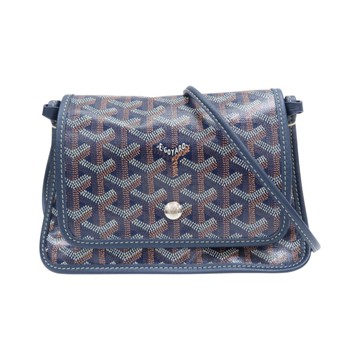 GOYARD 高雅德 海軍藍色 Goyardine帆布 Plumet Pocket Wallet肩背包 PLUMETPMLTY12CL12P 【二手名牌BRAND OFF】