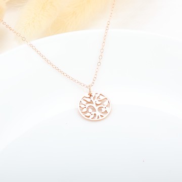 【Angel & Me】守護 生命樹 s925 純銀 厚鍍 18k 玫瑰金 項鍊