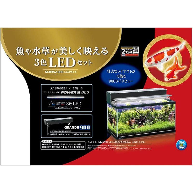 90cmガラス水槽 上部フィルター LEDライト付 - 魚用品/水草