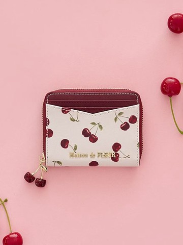 甜美櫻桃印花吊飾卡夾零錢包(08001579700) - Maison de FLEUR