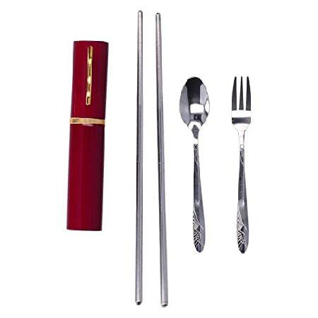 Aluminum Alloy Cutlery Set ，Small Portable Chopsticks Beautiful Practical Exquisite Packaging Reusable Flatware Silverware for Travelling Outdoor