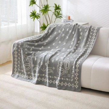 北歐休閑毛線針織毯辦公室午休民宿客廳沙發毯幾何圖案蓋毯編織