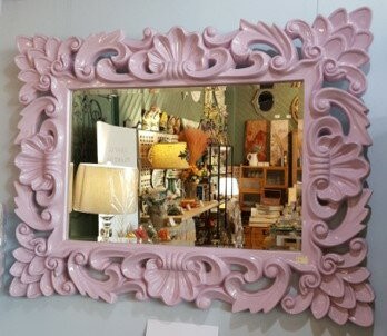 法式洛可可風掛鏡(粉紫)