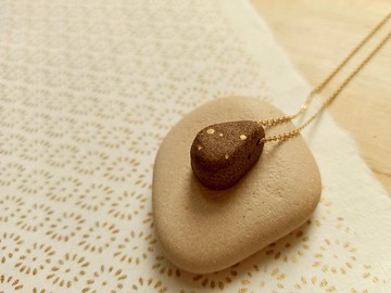 金銀點水滴香水瓶精油擴香瓶陶項鍊(兩色可選)