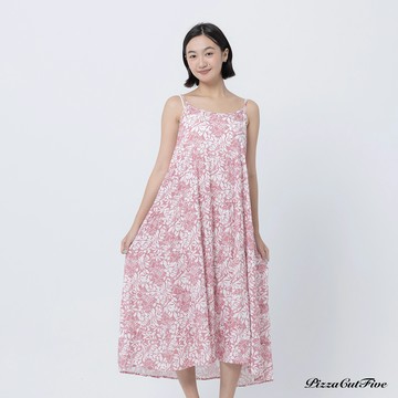 [涼感洋裝｜兩件1580]清新葉子細肩帶洋裝 PizzaCutFive PCF262487181