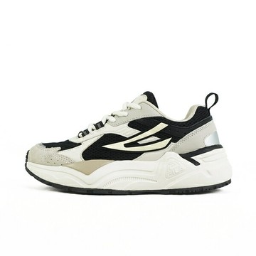 Fila Tiny Double [4-C611X-978] 女 運動休閒鞋 復古鞋 舒適 反光 厚底 米白 黑