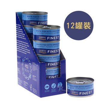 海洋之星FISH4DOGS 鮮魚蔬菜犬罐 白身魚-四季豆&地瓜 85g(12罐/盒)(湯罐 狗罐 狗濕食 副食罐 寵物 無穀 低敏)