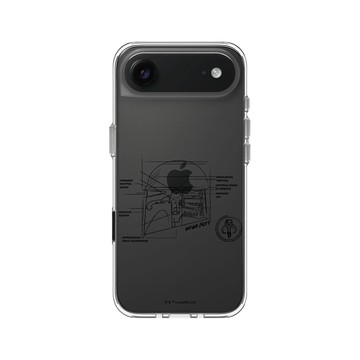 iPhone Air Clear Case（相機按鈕） 透明 - 迪士尼-星際大戰 Star Wars - 波巴費特-線稿風格白
