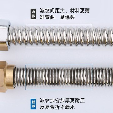 【全館免運】新品加厚加密304不鏽鋼波紋管 4分金屬熱水器冷熱水管 進水軟管防爆