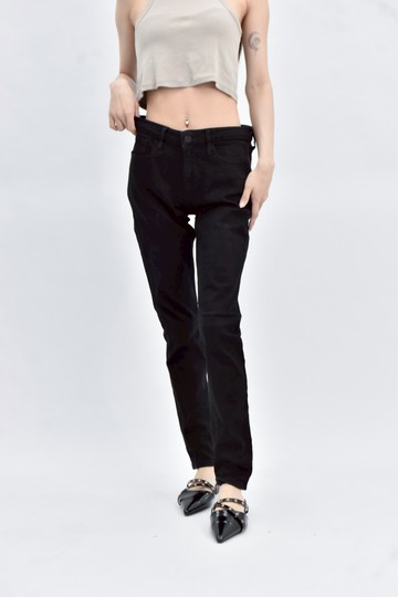 【加購優惠】(S) uniqlo 棉質牛仔直筒黑色長褲