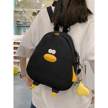 日系可愛迷你雙肩包女2025新款潮韓版ins卡通帆布書包大學生背包