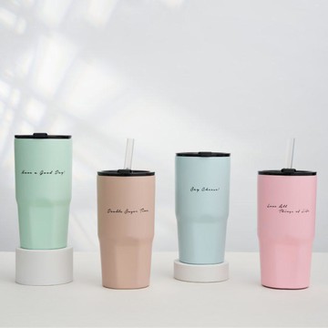 AURA 艾樂簡約隨行鈦陶瓷激凍杯900ML-4色可選 粉色