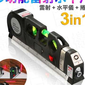 《日樣》多功能雷射水平尺 雷射水平儀 橫線 垂直線 十字線 內附捲尺 雷射水平尺雷射水平儀水平尺 貼磁磚 水平儀