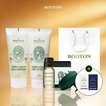 快速出貨【ROOTON】夏季閨蜜好朋友！甦活植萃洗髮精200ml+甦活植萃護髮素200ml+喚活極萃雙效修護髮油8ml+喚活體驗包+頭皮按摩梳+燙金白底紙袋