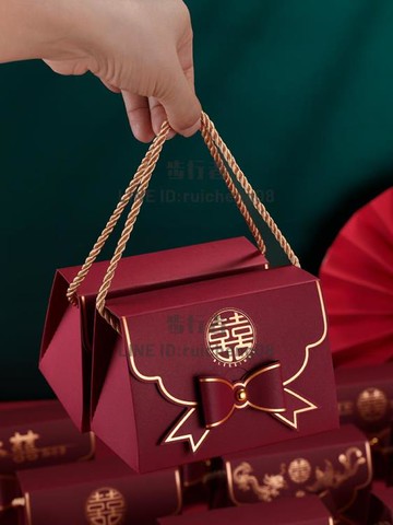 10/20個裝 喜糖盒結婚婚禮手提糖果禮盒訂婚喜糖包裝袋子空盒子【步行者戶外生活館】