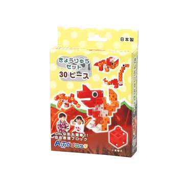 ArTeC 基礎入門系列 恐龍冒險組 積木玩具 Set 30件入  四種變換造型 角鼻龍 + 三角龍 + 翼龍 + 蛇頸龍 紅色 + 橙色  1盒