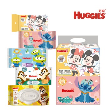 【蝦皮直營】HUGGIES 好奇 純水濕巾 迪士尼限定包裝 加厚型 80抽加蓋款/70抽/20抽(包)
