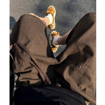 【臺灣出貨 免運】【REMODUTION】夏季潮牌水洗復古寬鬆直筒工裝褲男款大口袋五分褲