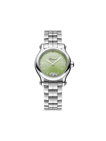 Chopard - Happy sport 30mm - women - stainless steel/Diamond/Sapphire Crystal - One Size - Green