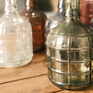 1玻璃透明花瓶個性創意家居插花清新水養花器多色田園風格擺件