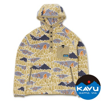 【KAVU】Teannaway男刷毛長袖連帽保暖T恤『大腳怪現蹤』K5290 戶外 露營 登山 健行 休閒 時尚 出國 旅遊 保暖 T恤