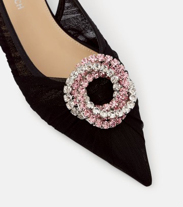 Mach & Mach Galaxy tulle slingback flats