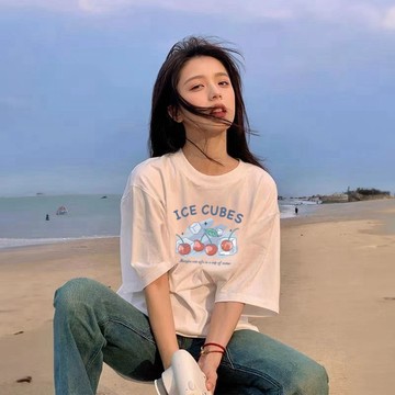免運 夏季流行服飾韓風女裝 純棉寬鬆短袖t恤 正韓 短袖t恤女 大尺碼短袖上衣 氣質寬版顯瘦上衣 棉質短t 0938