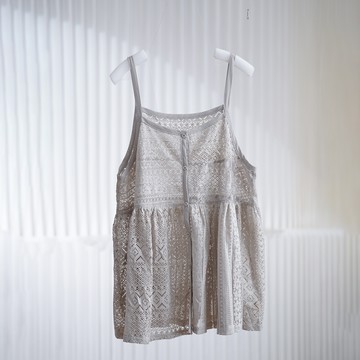 蕾絲鏤空前開扣吊帶背心924658