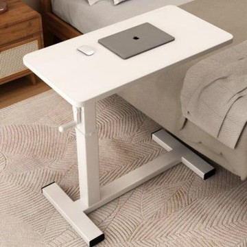 【匠俱】手搖升降桌60x40cm 手動升降電腦桌 家用小戶型高端折疊書桌 辦公桌 床邊桌子可移動 多功能升降桌