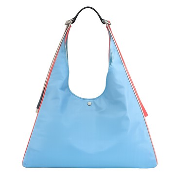 LONGCHAMP RE-PLAY系列撞色尼龍肩揹袋(特大/雷霆藍x松石綠)