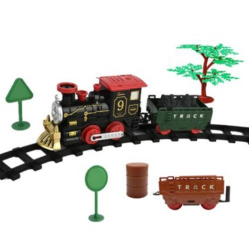 【孩子國】復古聲光蒸汽噴霧電動火車/拼裝軌道場景火車玩具